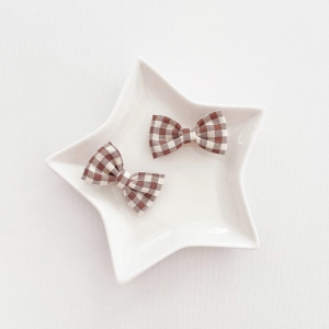Girl Hair Clip Bow Plaid Pair (GHP9318)